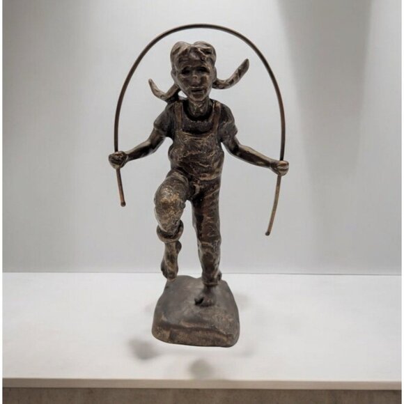 Mark Hopkins Skippin' Rope Bronze Sculpture Signed Limited Editioon '98 - Picture 1 of 10